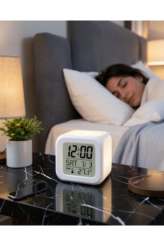 Küp Saat Led Işıklı Dijital Saat Kupsaat-3