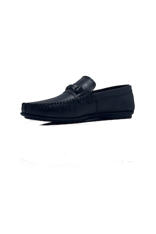 Golden Shoes Siyah Desenli Hakiki Deri Günlük Erkek Loafer Ayakkabı Siyah