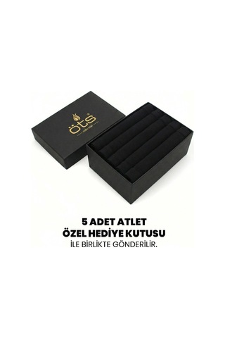 Öts Premium Erkek 5 Li %100 Pamuk Atlet Süprem Hediye Kutulu Nefes Alan Doku 1210-k Siyah