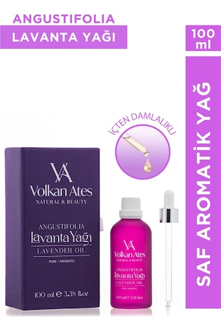 Volkan Ates Natural & Beauty Lavandula Angustifolia Saf Lavanta Yağı Cam Damlalıklı 100 Ml
