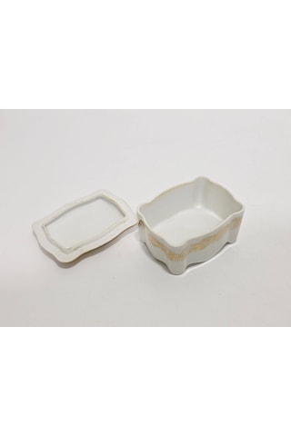 Limoges Çiçek Figürlü Mini Porselen Sandık