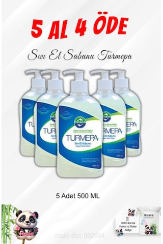 Turmepa Sıvı Sabun 5 x 500 ML + Rosie Pamuk