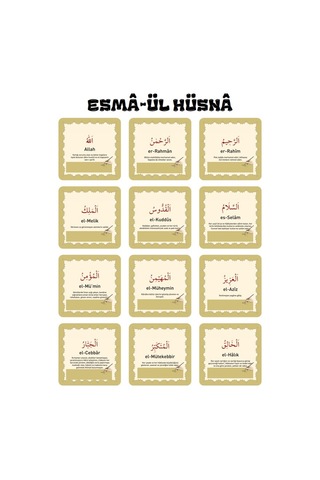 Esmâ-ül Hüsnâ Yaz-sil-ezberle