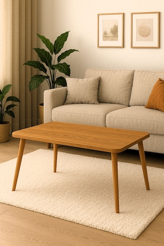 Dekoratif Orta Sehpa Ahşap Ayaklı Şık Tasarım Çam