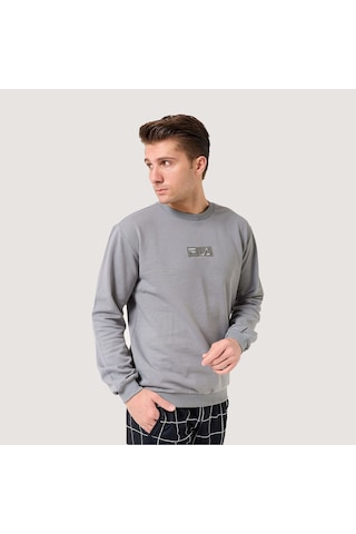 Gri Fila Erkek Bisiklet Yaka Sweatshirt Deva Fam0570 Gri