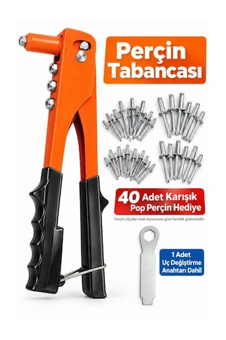 Depomega Profesyonel Perçin Tabancası + 40 Adet Perçin