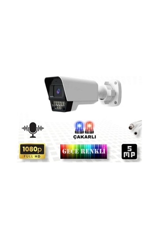 7 Li Sesli Araç İnsan Yüz Ve Hareket Algılayan 5 Mp Lens 9 Warm Led Gece Renkli Kamera Seti 5909ws