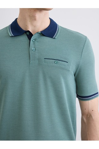 Lcwaıkıkı Classic Yeşil Polo Yaka Kısa Kollu Pile Erkek Tişört