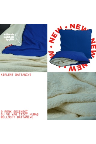 Xpermate Tv Battaniye Yastık Welsoft Battaniye 145x205 Mavi