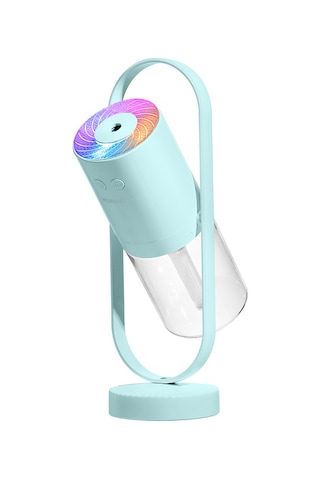 Ruicoo 200ml Kapasiteli Nane Zembil Nanopartikül Buhar, Sessiz Isıtma, 360 Derece Döner, Renkli Gece Işığı Açık Mavi Standart