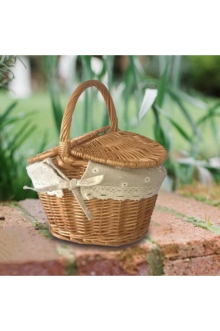 Homyl Açık Kamp Için Yıkanabilir Astarlı El Dokuması Hasır Kahverengi