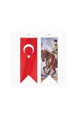 Atatürk Posteri Ve Türk Bayrağı Kırlangıç 50x150 Cm -4 Tek Ebat