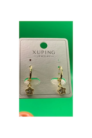 Xuping Altın Renginde Minimal Yıldızlı Model Çelik Kadın Küpe