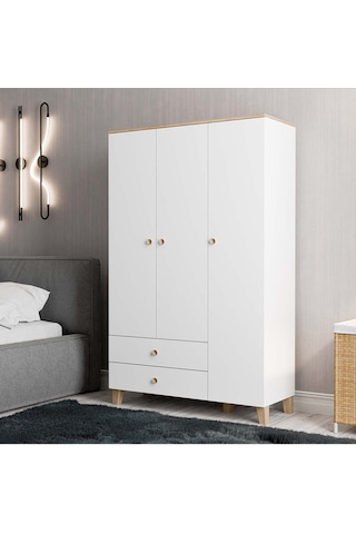 Mezza 3530 Vento 3 Kapılı Gardırop Sepet - Beyaz