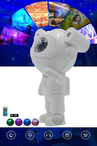Prepare Mini Astronot Galaksi Işık Projektör 5.3 Bluetooth Hoparlör