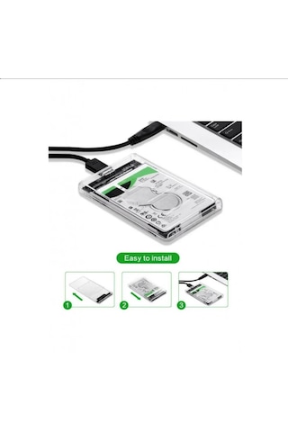 Maxgo 2135 2.5" Hdd Kutusu Usb 3.0 Sata Harici Harddisk Kutusu Ssd Hard Disk Şeffaf