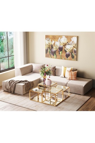 Janet Gold Metal Dörtlü Orta Sehpa