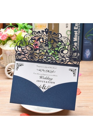 Mufunye 10 Adet İnci Kağıt Lazer Kesim Düğün Davetiye Kartları Tebrik Kartı Etkinlik Parti Malzemeleri