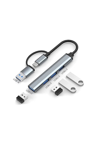 2in1 Usb Ve Type C To 4 Port Usb Çoğaltıcı Hub Çevirici / 1xusb 3