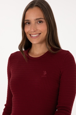 U.S. Polo Assn. Kadın Bordo Bisiklet Yaka Basic Kazak 50307763-VR014