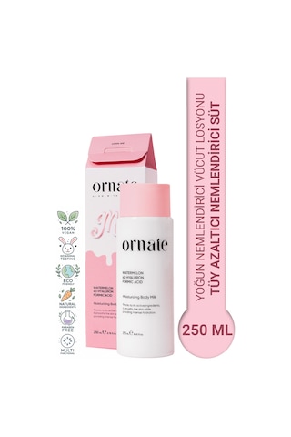 Yoğun Nemlendirici Vücut Sütü Losyonu Tüy Azaltıcı, Onarıcı 4d Hyaluronik Asit 250 Ml Vegan
