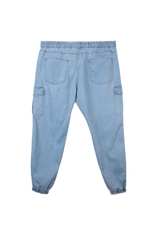 Erkek Büyük Beden 100-156 Kilo Arası İçin Uygun Kargo Cepli Jogger Kot Pantolon Açık Mavi