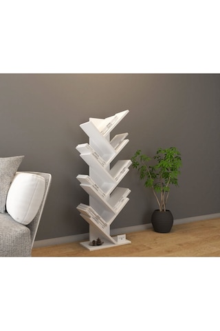 Ağaç Kitaplık Beyaz Mükemmel Dekoratif Kitap Rafı