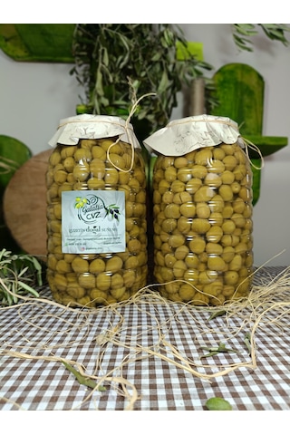 Aydın Yöresi Manzalina Cinsi Sofralık Tatlandırılmış Kırma Yeşil Zeytin 4 Kg