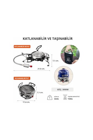 Bulin Bl100-b15n 3800w Windpro Ultralight Kamp Ocağı Gri