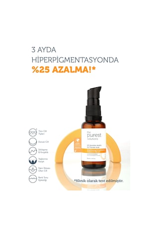 The Purest Solutions Canlandırıcı ve Antioksidan Etkili C Vitamini Serum Seti: 30 ml Serum + 8 ml Tanışma Boy