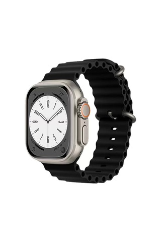 Newface Apple Watch Uyumlu 38mm Ocean Kordon - Siyah