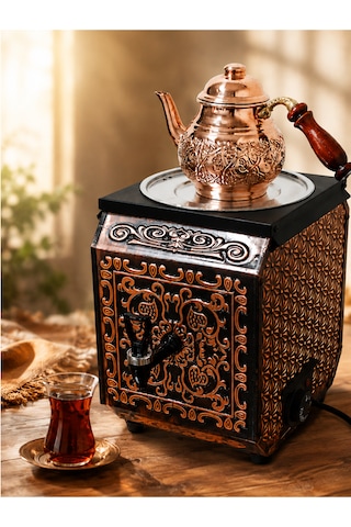 Emsalsan Prestij 5 L Elektrikli Bakır Demlik Semaver