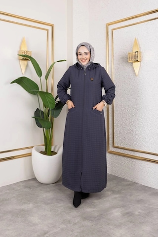 Nevayla Moda Kapüşonlu Kapitone Mont / Gri-m104 Gri