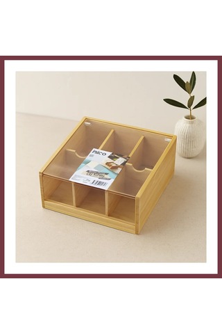 Storeşahin 6 Bölmeli Bambu Poşet Çay Kutusu 21x20x10 Cm Shn0720 Çok Renkli