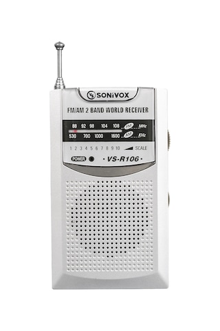 Sonivox VS-R106 Mini FM Radyo Beyaz