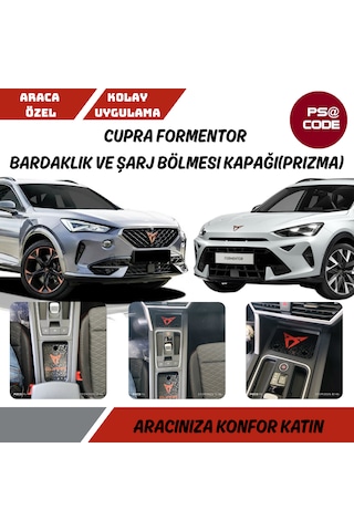 Toprakshop Cupra Formentor Bardaklık Ve Şarj Bölmesi Kapağı Prizma Görünümlü