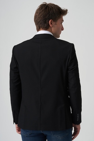 White Stone Alcobaça C4016 Slim Fit 6 Drop Ceket Siyah Siyah