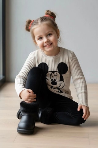 Minigimin Cicileri Miniğimin Cicileri Mnn Fiyonk Kadife Baskılı Kız Çocuk Sweatshirt - Bej