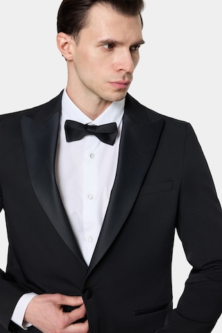 Twn Slim Fit Siyah Krep Desen Smokin Takim Elbise 7ess5e306509m 001