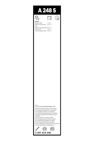 Bosch Aerotwin Silecek Seti Renault Megane Iv 2015 Ve Sonrası , Renault Talisman 2015-2020 600/450 Mm A248s 339701
