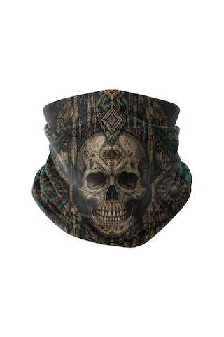 Bobrear Etnik Kuru Kafa Desenli Çok Amaçlı Buff Bandana Boyunluk Çok Renkli
