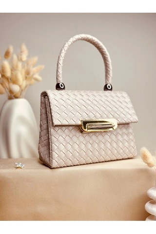 Elora Atelier Elora Örgü Desen Ekru Çanta Çok Renkli