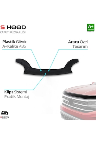 S-dizayn Renault Kangoo Abs Plastik Kaput Rüzgarlığı 1998-2008 A+kalite