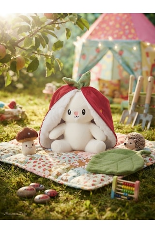 Peluş Meyveli Tavşan -55 Cm Kırmızı