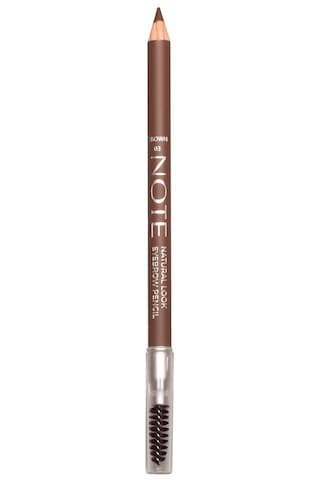 Note Cosmetique Natural Eyebrow Pencil Waterproof Çift Taraflı Suya Dayanıklı Kaş Kalemi 03 Brown - Kahve