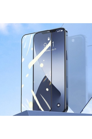 Baseus 0.25Mm Apple Uyumlu iPhone 12 Pro 6.1 3D Full Tempered Cam Ekran Ko Siyah