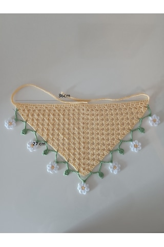El Örgüsü Çiçekli Kız Çocuk Saç Bandanası / Tığ İşi Bağlamalı Bandana / %100 El Yapımı / Kız Çocuk Aksesuarı / Örgü Bandana / El Yapımı Çocuk Bandanası / Çiçekli Saç Aksesuarı / Çocuk Saç Bandı Sarı