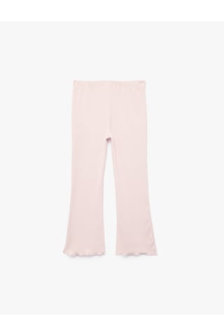 Koton Pamuklu Beli Lastikli Kaşkorse İspanyol Paça Tayt Pembe 7wmg40047ak Gül