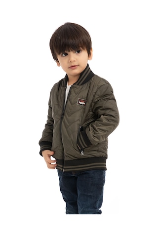 Freemen Erkek Çocuk Haki Kolej Yaka Astarlı Su Ve Rüzgar Geçirmez Fermuarlı Mont Freemen Erkek Haki