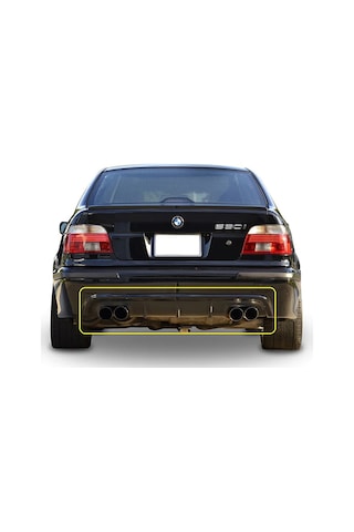 Bmw E39 M5 Difüzör Parlak Siyah Plastik Sağ Sol Çift Çıkış 5 Serisi Arka-difizör-bodykit-ek-karlık